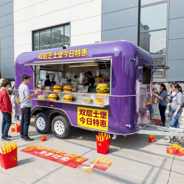 ORANGE RV Model U500 Purple Pizza Mobile Food Trailer BBQ Food Truck Fashion Food Van Mobile Business Best Selling for Sale