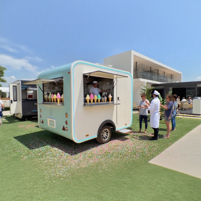 Food Trailer M-1 Mobile Bar Street Fast Food Trailer Ice Cream Cart Candy Coffee Vintage Trailer Horse Food Trailer