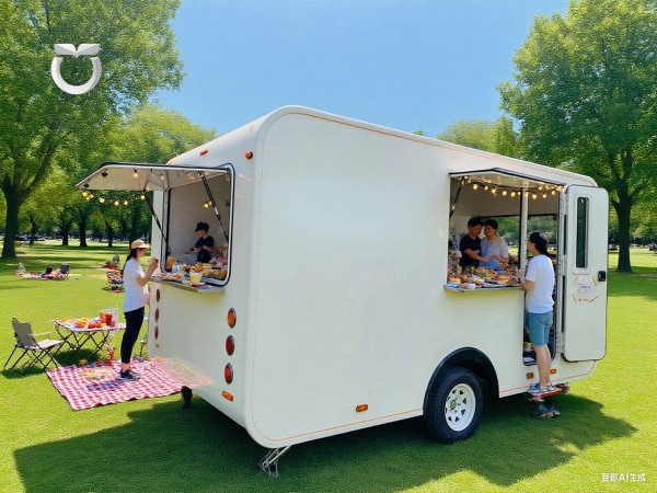Model T 4.3M Street Fast Food Truck Mobile Bar Cart Ice Cream Coffee Hot Dog Cart Mobile Kitchen with Full Kitchen Equipment